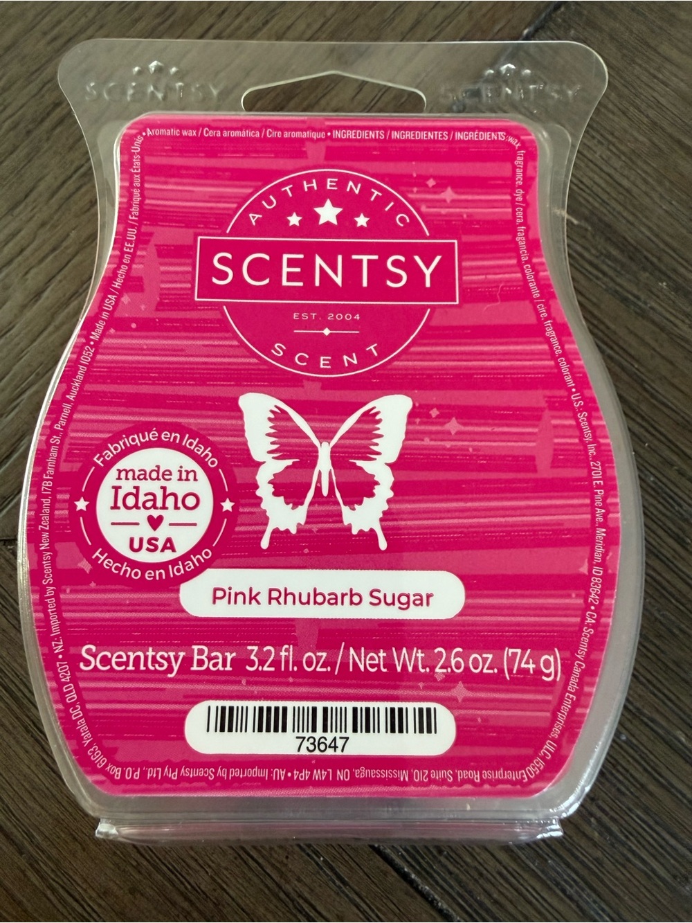 Scentsy Pink Rhubarb Sugar Wax Bar Retired Discontinued